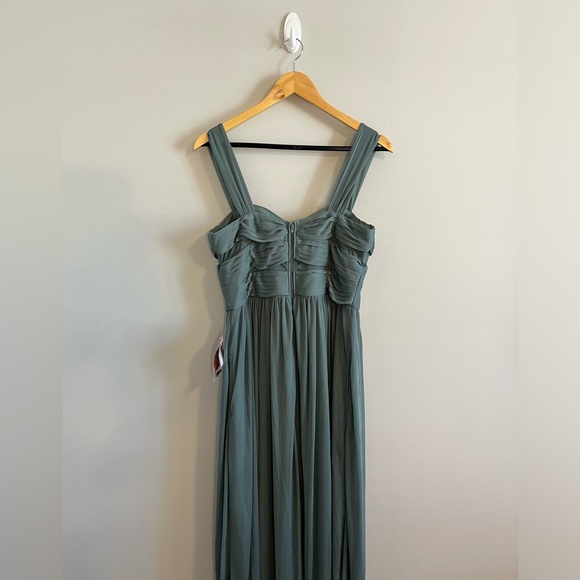 *NWT* Birdy Grey Elsye Mesh Sea Glass Bridesmaid Dress No Slit Size M - Picture 11 of 16